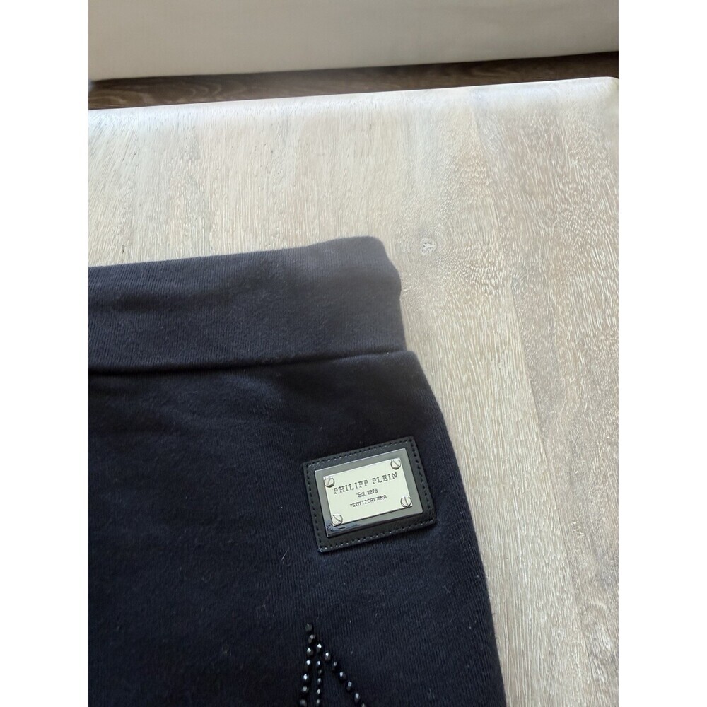 Philipp Plein Cat Bedazzled Black Jogger Sweatpants Size Large - Picture 9 of 9
